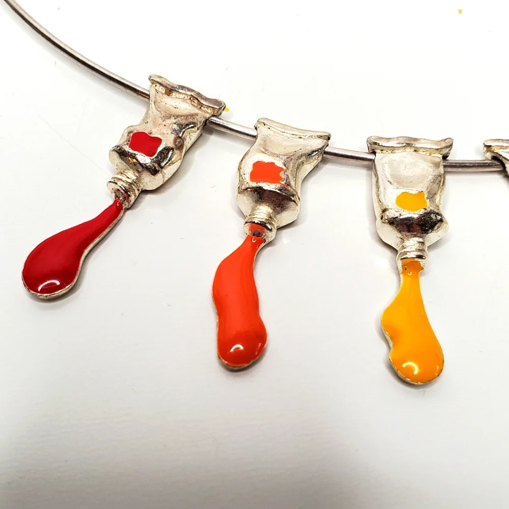 ARMAN FERNANDEZ Sculpture Artisian Paint Tube Necklace